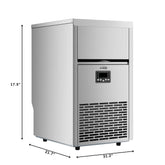 18 in. 100 lbs./24 hrs. Commercial & Residential Crescent Ice Maker with 30 lbs. of Storage Capacity in Stainless-Steel (KM-CIM100-CRSS)